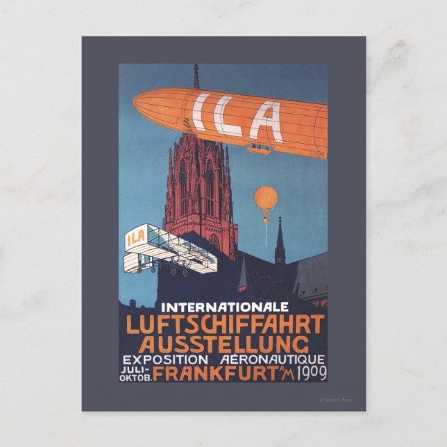 Carte Postale Cathédrale Rouge - 1ère exposition aéronautique (Devant)