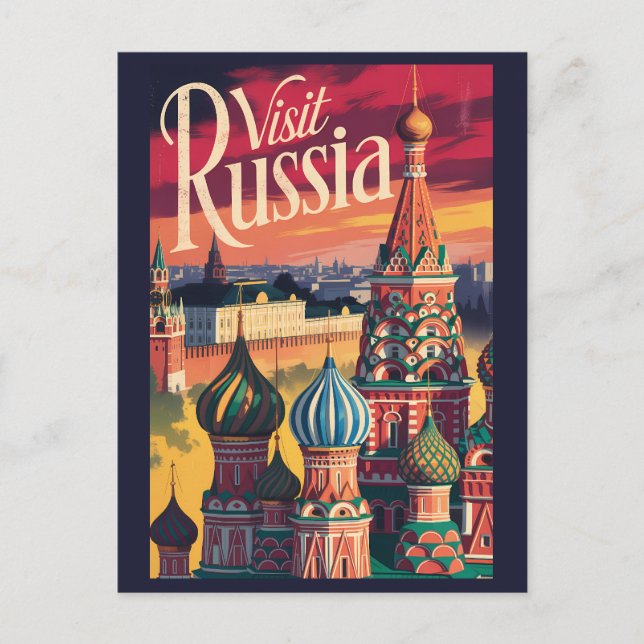 Carte Postale Cathédrale Saint-Basile de Russie Illustration Voy (Devant)