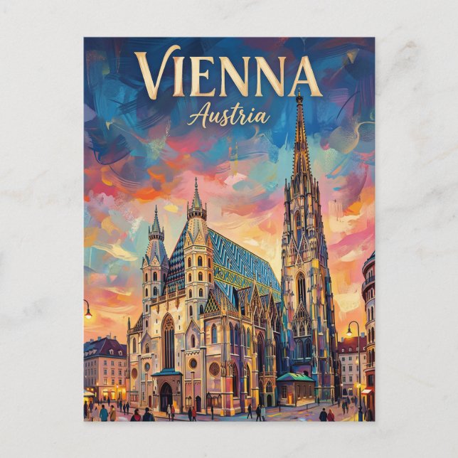 Carte Postale Cathédrale Saint-Étienne Autriche (Devant)