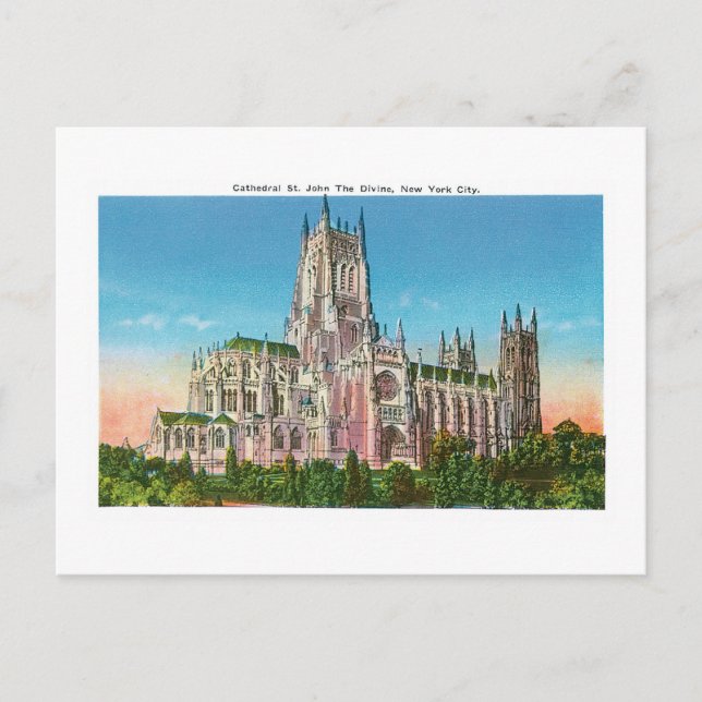 Carte Postale Cathédrale Saint Jean le Divin, New York (Devant)