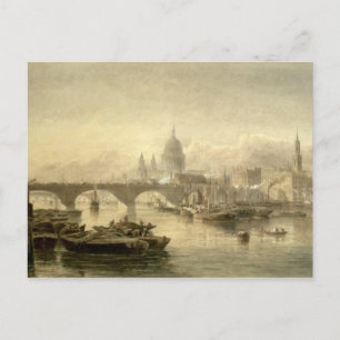 Carte Postale Cathédrale Saint-Paul et pont de Londres depuis la