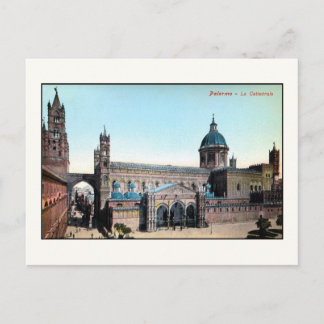 Carte Postale Cathédrale vintage de Palerme Sicile des années 18