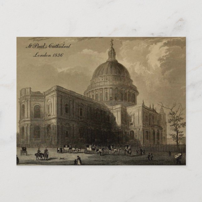 Carte Postale Cathédrales d'Angleterre série : St.Paul's 1836 (Devant)