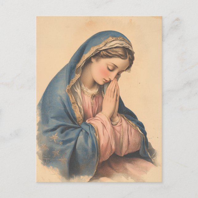 Carte Postale Catholic Vierge Marie Mère douloureuse Vintage (Devant)