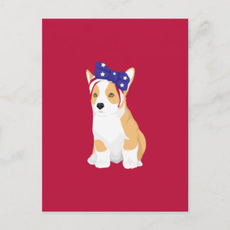 Carte Postale Cathy La Patriotique du Corgi du 4 juillet América