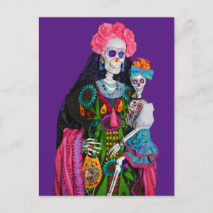 Carte Postale Catrina et la Journée de l'enfant du crâne de sucr