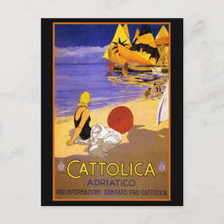CARTE POSTALE CATTOLICA ITALIAN RIVIERA VOYAGE POSTER