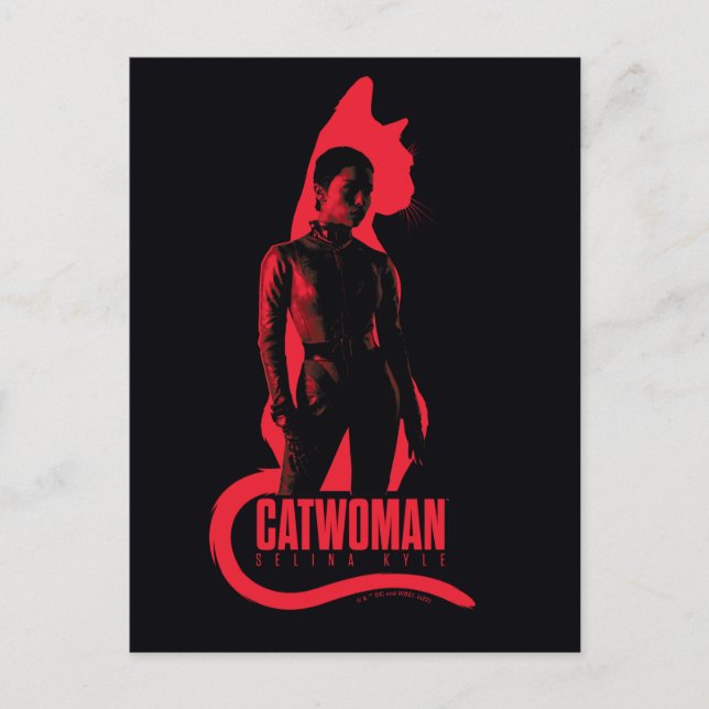 Carte Postale Catwoman Selina Kyle Chat Silhouette (Devant)
