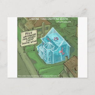 Carte Postale Cauchemar drôle de ventes de maisons immobilières