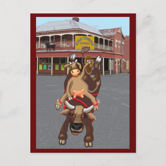 Carte Postale Cavalcade cowgirl (Devant)