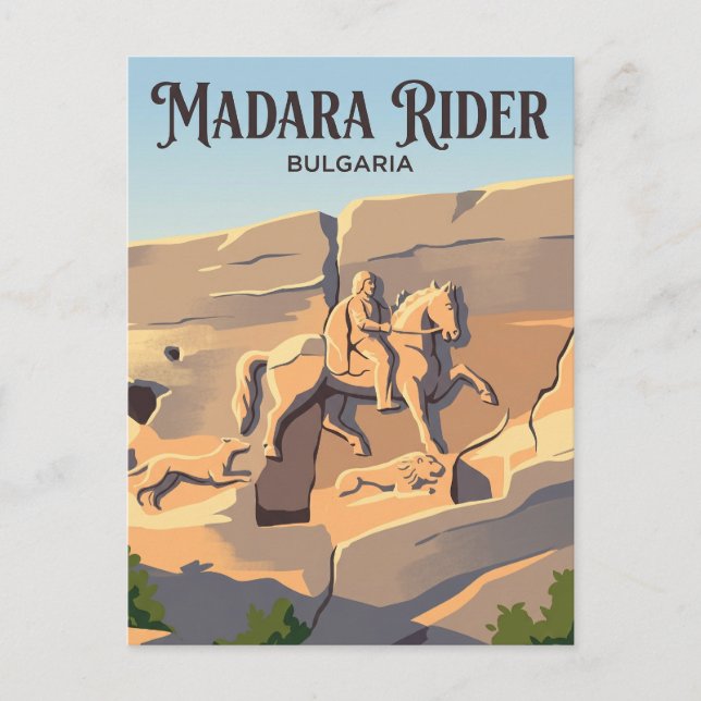 Carte Postale Cavalier de Madara Bulgarie (Devant)