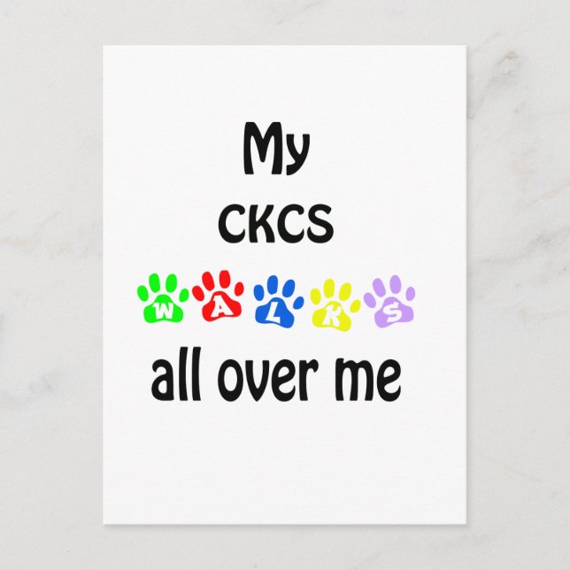 Carte Postale Cavalier King Charles Spaniel Marches Design (Devant)