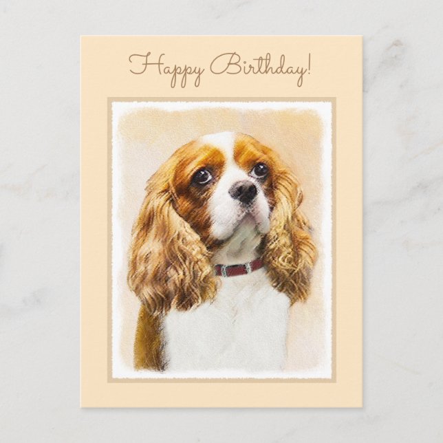 Carte Postale Cavalier King Charles Spaniel Peinture originale (Devant)
