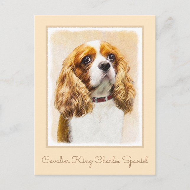 Carte Postale Cavalier King Charles Spaniel Peinture originale (Devant)