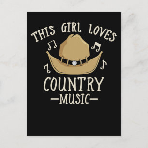 Carte Postale Cavalière Amateur de Musique Country Féminine Dans
