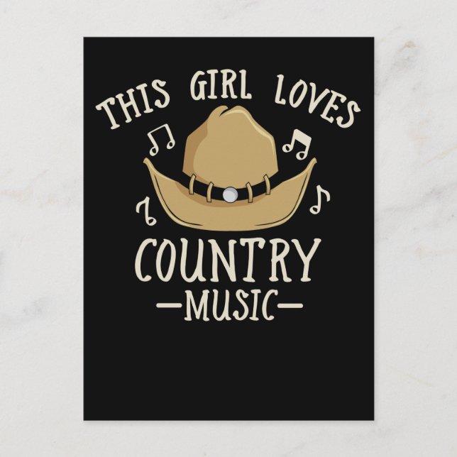 Carte Postale Cavalière Amateur de Musique Country Féminine Dans (Devant)
