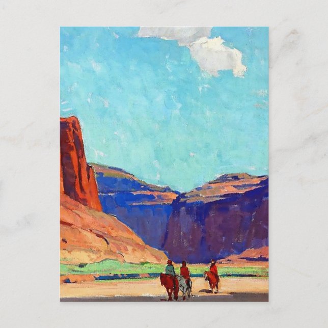 Carte Postale « Cavaliers dans Canyon de Chelly » par Edgar Payn (Devant)