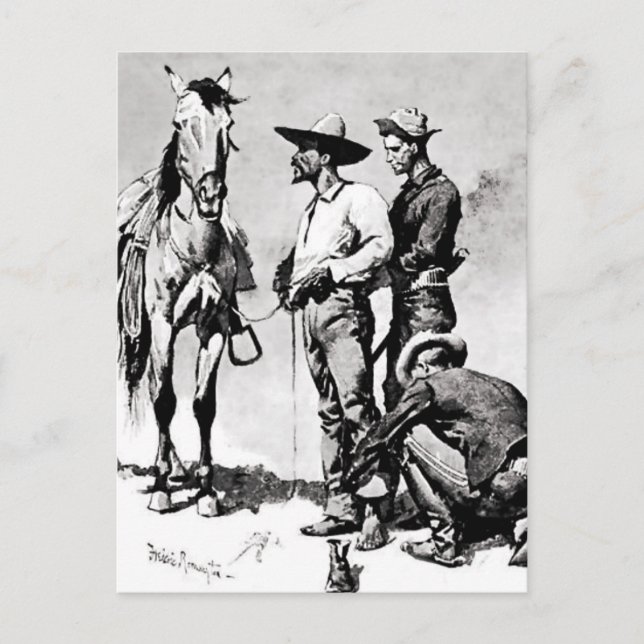 Carte Postale Cavaliers du troisième régiment par Frederic Remin (Devant)