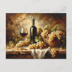 Carte Postale Cave à vin Vignoble Raisins encore vie