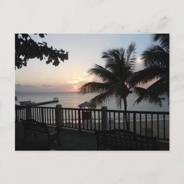 Carte Postale Cave Beach Mo Bay Jamaïque de coucher du soleil de (Devant)