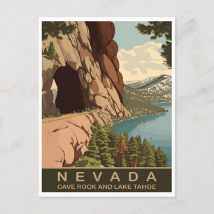 Carte Postale Cave Rock and Lake Tahoe Nevada, Travel