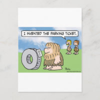 caveman wheel inventé ticket de stationnement femm