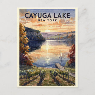 Carte Postale Cayuga Lake New York Voyage Vintage
