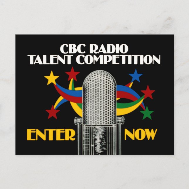 Carte Postale CBC Radio Talent Competition (années 1981) (Devant)