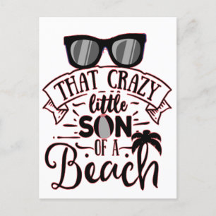 CARTE POSTALE CE FOU DE PETIT FILS D'UNE PLAGE AMOUREUX DE LA PL