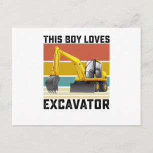 Carte Postale Ce garçon aime les excavatrices