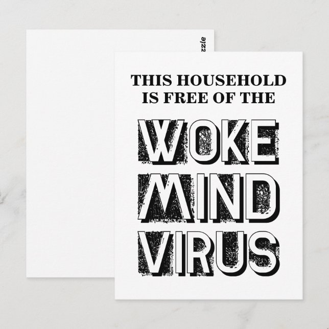 Carte Postale Ce ménage est libre de Woke Mind Virus personnalis (Devant / Derrière)