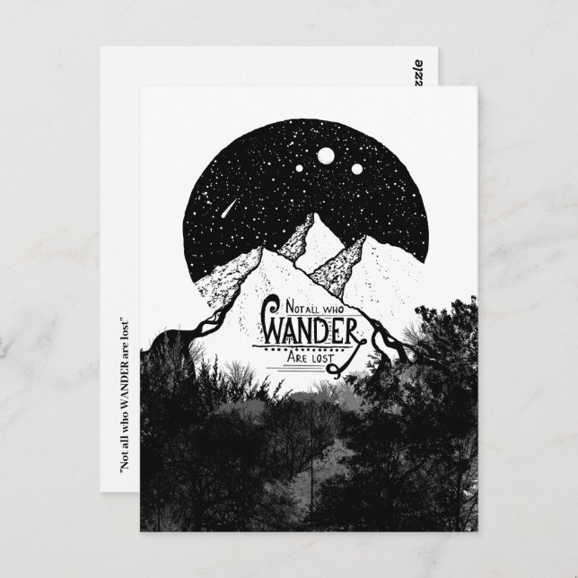 Carte Postale Ce ne sont pas tous ceux qui WANDER qui ont perdu  (Devant / Derrière)