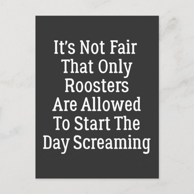 Carte Postale ce n'est pas juste que seuls les coqs aient le dro (Devant)