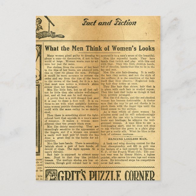 Carte Postale Ce que les hommes pensent des regards des femmes 1 (Devant)