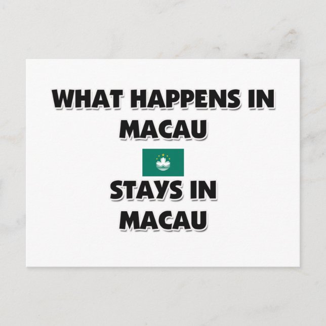Carte Postale Ce Qui Se Passe À MACAU Y Reste (Devant)