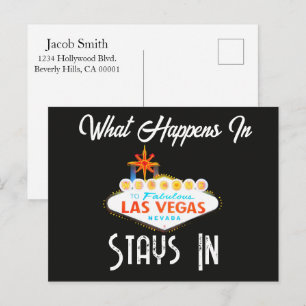 Carte Postale Ce qui se passe à Vegas reste à Las Vegas Nuit