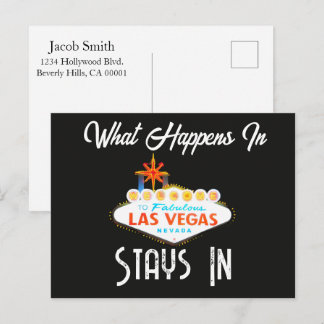 Carte Postale Ce qui se passe à Vegas reste à Las Vegas Nuit