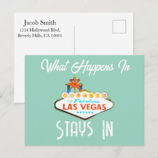 Carte Postale Ce qui se passe à Vegas reste à Las Vegas Nuit
