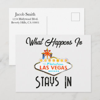 Carte Postale Ce qui se passe à Vegas reste à Las Vegas Nuit