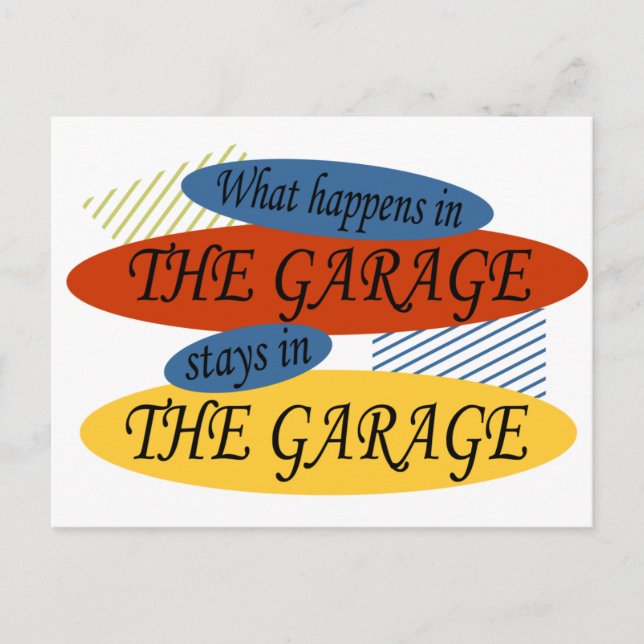 Carte Postale Ce Qui Se Passe Dans Les Garages (Devant)
