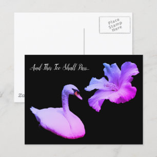 Carte Postale Ce trop passera cygne couleur inspirational  