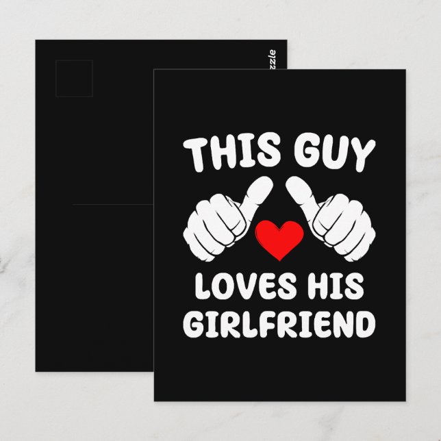 Carte Postale Ce type aime sa copine (Devant / Derrière)