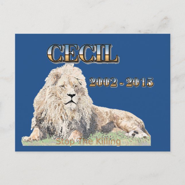 Carte Postale Cecil Le Lion (Devant)