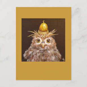Carte Postale Cedric le bébé hibou avec casquette de chine