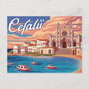 Carte Postale Cefalu, Sicile, Italie