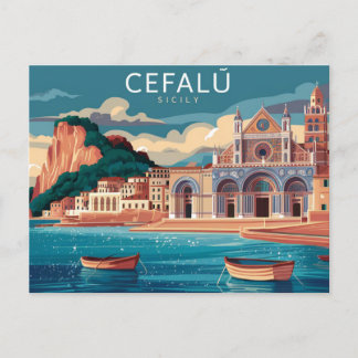 Carte Postale Cefalu, Sicile, Italie