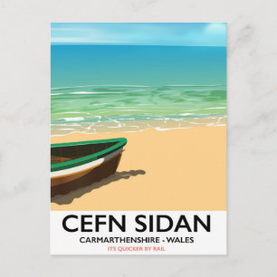 Carte Postale Cefn Sidan, Carmarthenshire Pays de Galles vintage