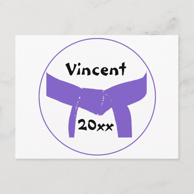 Carte Postale Ceinture violette des arts martiaux (Devant)