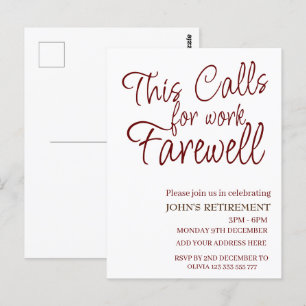 Carte Postale Cela Demande De Travail Adieu Retraite Personnalis