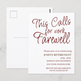 Carte Postale Cela Demande De Travail Adieu Retraite Personnalis